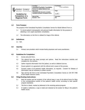 Fillable Online Guideline For Completion Of A Regional Form Of Fax