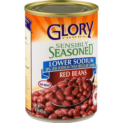 Glory Foods Sensibly Seasoned Red Beans Lower Sodium Shop Superlo Foods