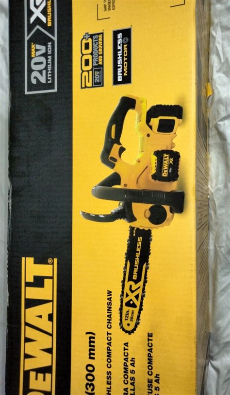 Dewalt Dccs620p1 20v Max Xr Cordless Compact 12 In Chainsaw Kit 5 Ah