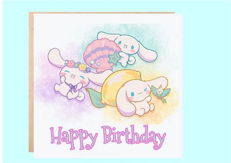 Cinnamoroll Birthday Card Cinnamoroll and Friends Birthday Card ...