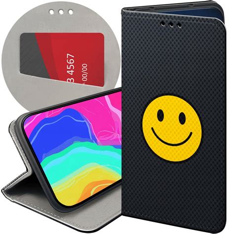 ETUI Z KLAPKĄ DO IPHONE 12 PRO MAX WZORY UŚMIECH SMILE EMOJI FUTERAŁ