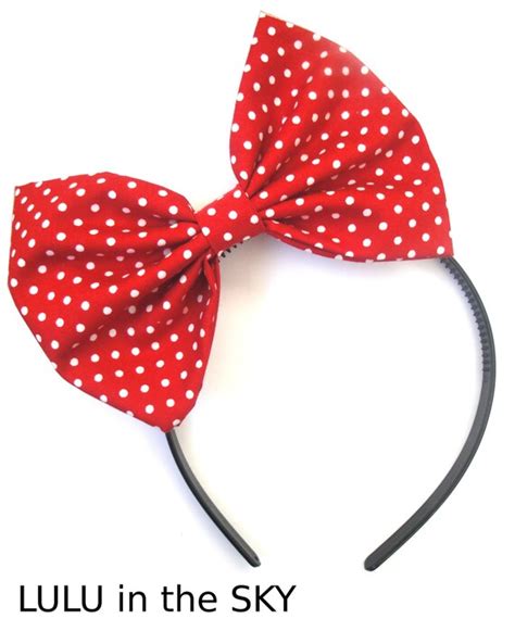 Red Polka Dot Oversized Bow Headband By Lulugoesrockabilly On Etsy