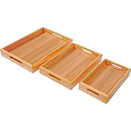 Woodkit Kitchenware Wooden Pinewood Serving Tray Set Of For Dining