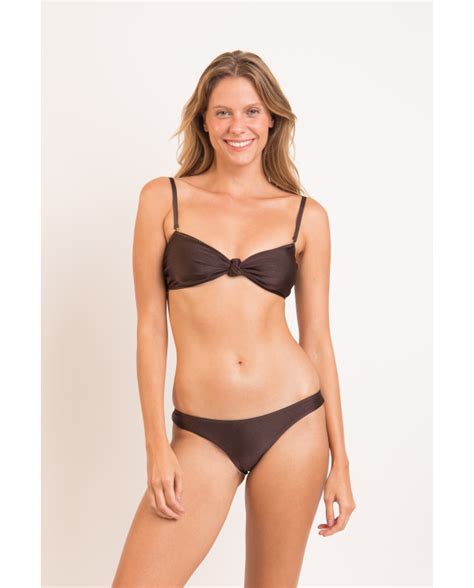 Bikini Tops Top Shimmer Coffee Bandeau Joy Brand Rio De Sol