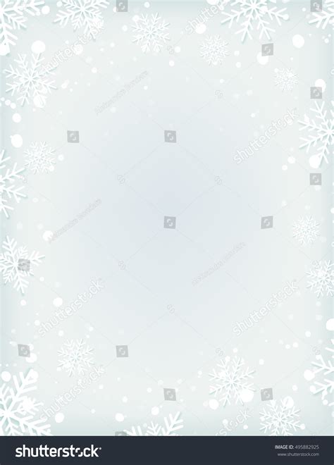 Blank Winter Background Snow Snowflakes Brochure Stock Vector 495882925 ...