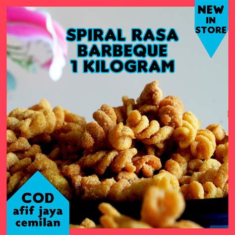 Jual Makaroni Spiral Rasa Barbeque BBQ Gurih 1 Kg Afif Jaya Cemilan