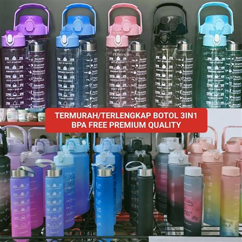 Jual Botol Beranakbotol Minum Viral Set 3in1 2 Liter 1000ml 300ml