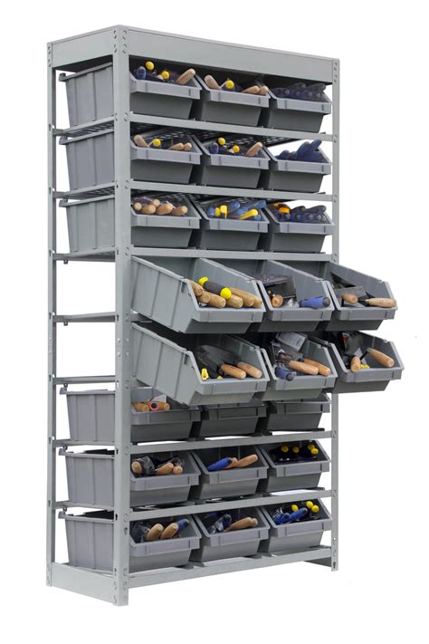 Customized Design Kings Rack Bin Rack W Plastic Bins In 8 Tiers