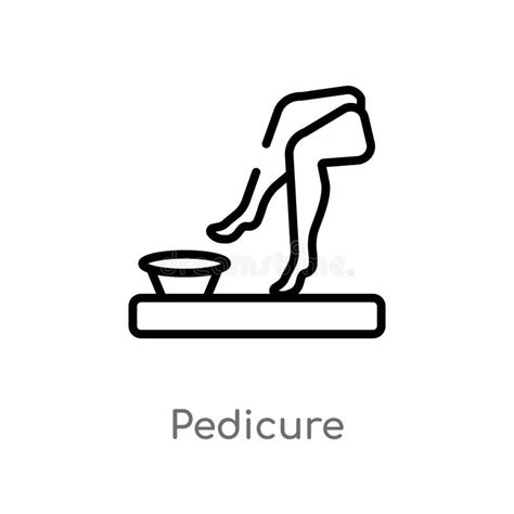 Outline Pedicure Vector Icon Isolated Black Simple Line Element