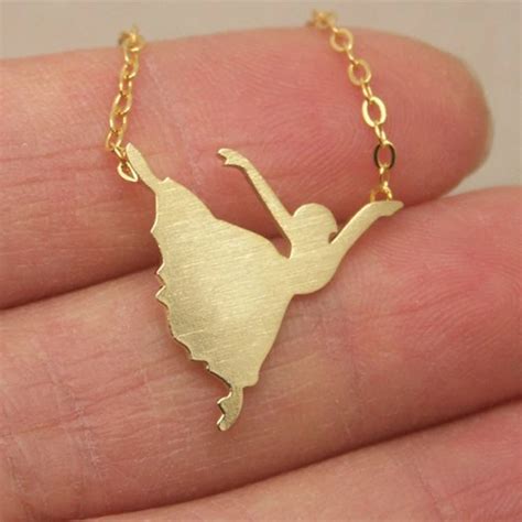 Dainty Dance Girl Charm Rose Gold Ballerina Necklace Women Ballet