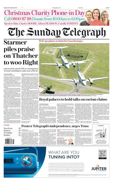 Sunday Telegraph Front Page 3rd Of December 2023 Tomorrow S Papers Today