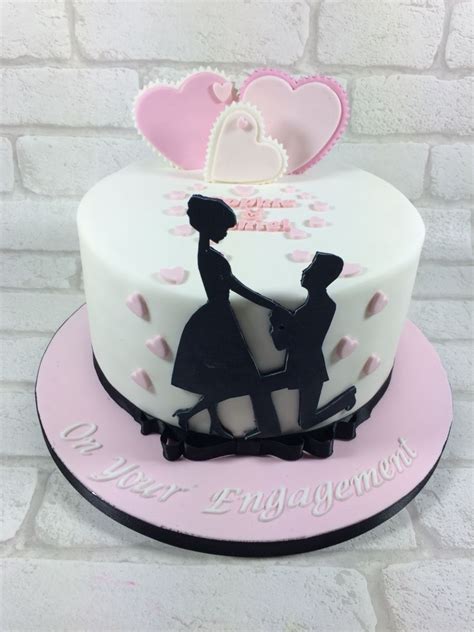 Silhouette Engagement Cake Engagement Cakes Engagement Cake Design