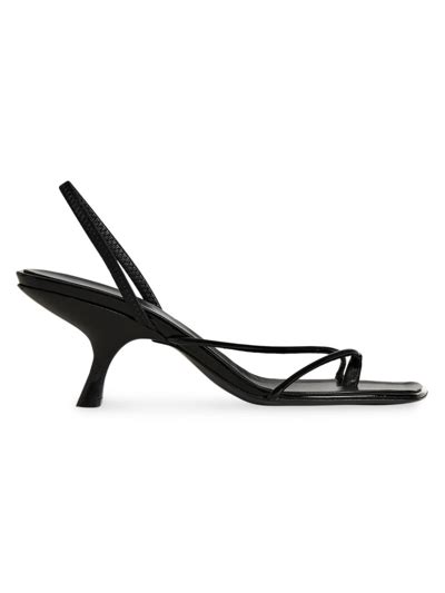 The Row Rai Patent Leather Slingback Sandals In Black Modesens