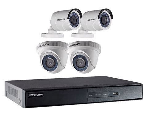 HIKVISION Kit de Vigilancia DVR 4 Canales 2 Cámaras Exterior y 2