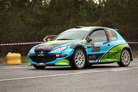 Peugeot 206 S1600S During Rally Vidreiro 2012 Editorial Photography