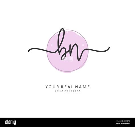 B N Bn Initial Letter Handwriting And Signature Logo A Concept