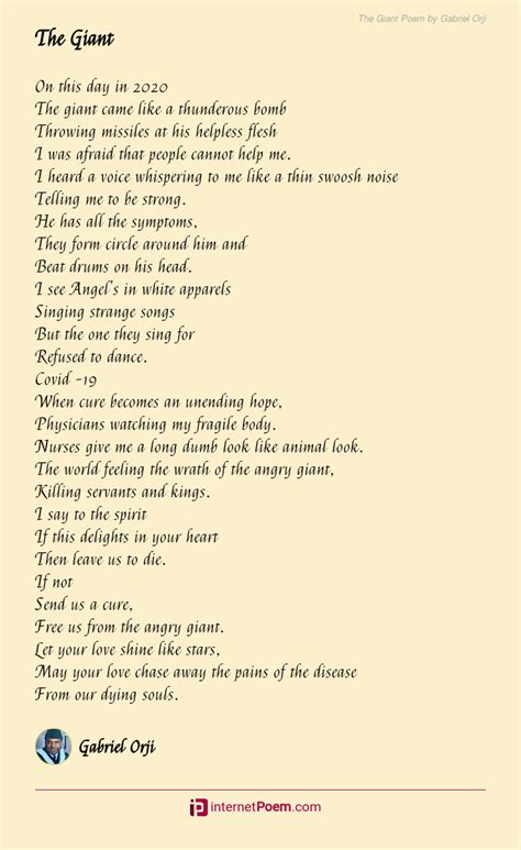 The Giant Poem By Gabriel Orji