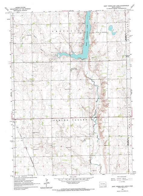 East Vermillion Lake Topographic Map 124000 Scale South Dakota