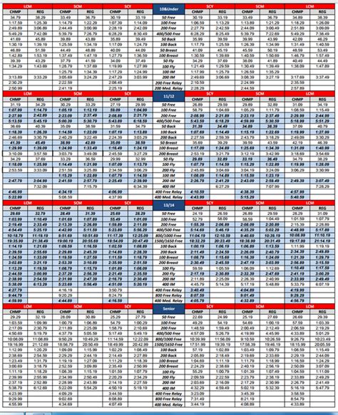 Time Standards USA Swimming