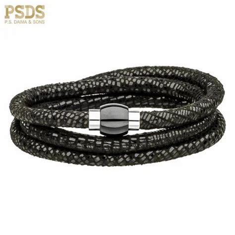 Black Classy Designer Leather Bracelet at best price in Jhajjar | ID ...