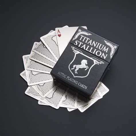 Titanium Stallion Metal Playing Cards Home Run Games Touch Of Modern