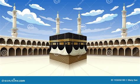 Kaaba Hajj Mecca Pray Pilgrimage Ramadan Islam Muslim Mosque Icon Vector Symbol Illustration ...