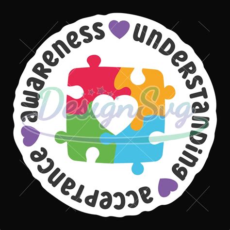 Understanding Acceptance Awareness Round Sticker Svg Designsvg