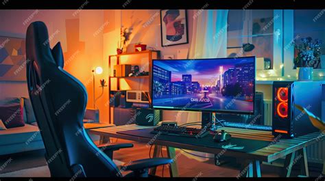 Desktop PC Setup High End Gaming or Editing Computer with RGB Lights ...