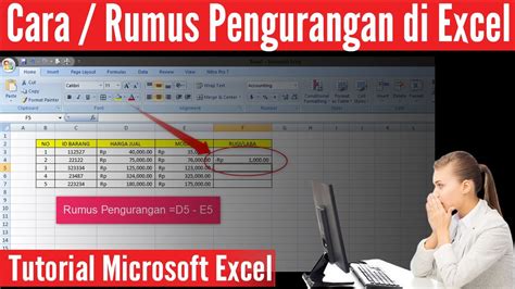 Cara Menggunakan Rumus Pengurangan Di Excel Youtube