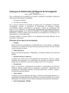 Gu A Para La Elaboraci N Del Reporte De Investigaci N Gu A Para La