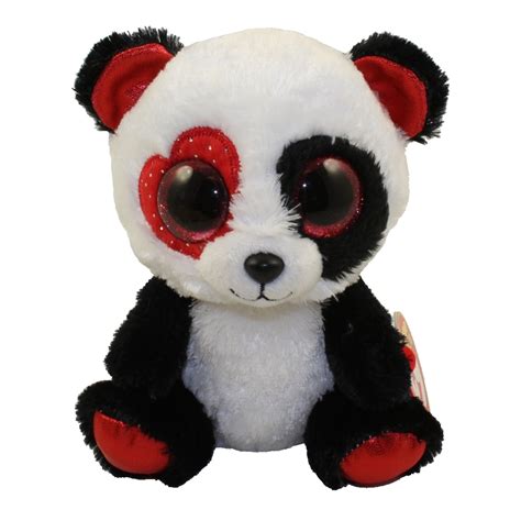 Ty Beanie Boos Valentina The Valentine Panda Bear Glitter Eyesregular Size 6 Inch