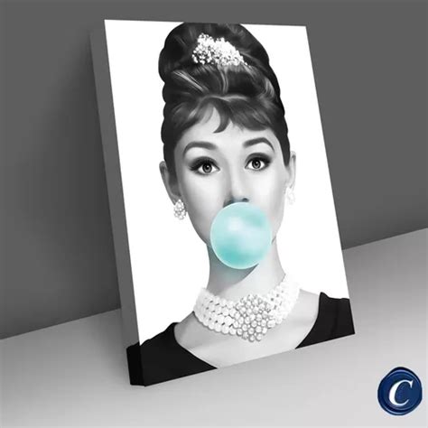 Quadro Canvas Audrey Hepburn Chiclete Decoração Pop Arte Parcelamento