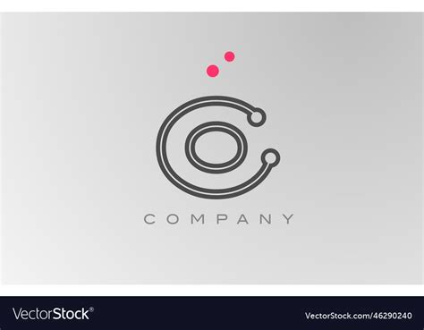 Pink grey o alphabet letter logo icon design Vector Image