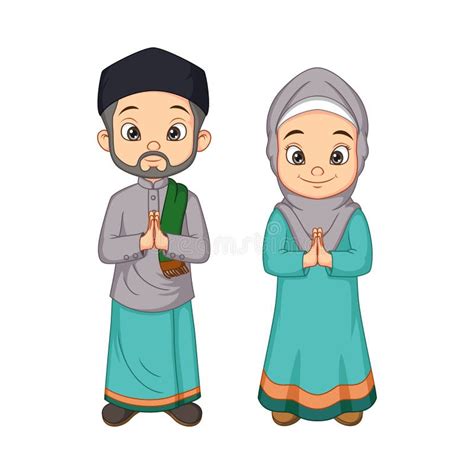 Cartoon Muslim Man Woman Stock Illustrations 3743 Cartoon Muslim Man