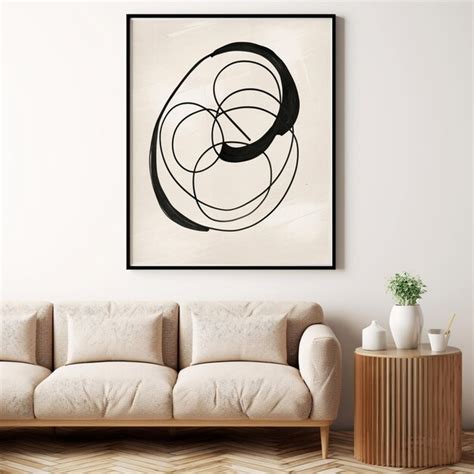 Premium AI Image | a framed art print of a black and white abstract painting