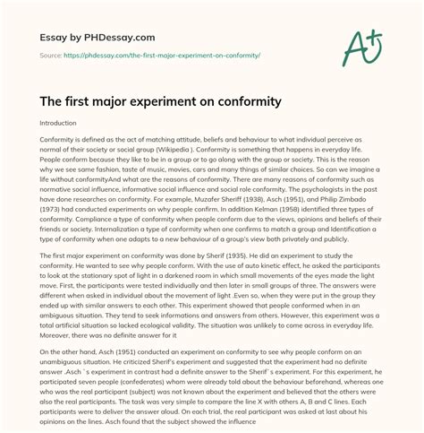 The first major experiment on conformity - PHDessay.com