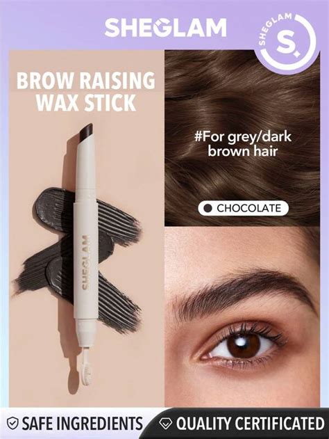 Sheglam Brow Raising Wax Stick Chocolate Dual Ended Eyebrow Tint With Pro Brush Long Wear