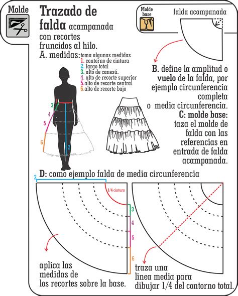 Trazado Molde A Medida Falda Acampanada Patrones De Costura De