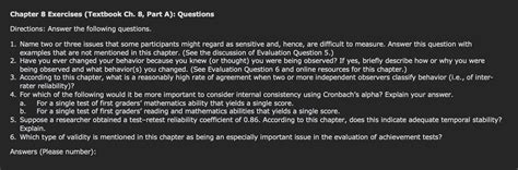 Solved Chapter 8 Exercises (Textbook Ch. 8, Part A): | Chegg.com