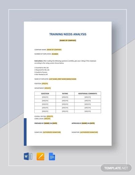 13+ Training Needs Analysis Templates - PDF, DOC, Apple Pages, Google Docs