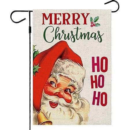 Amazon Hogardeck Christmas Garden Flag Ho Ho Ho Santa Claus