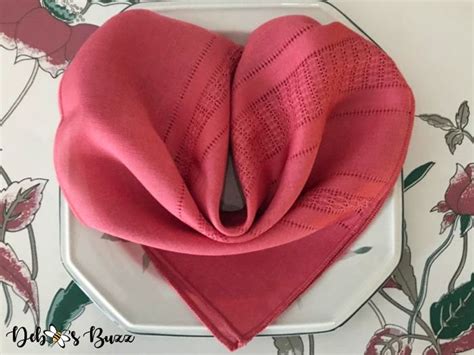 Fold a Heart-Shape Napkin for Valentines Day - Debbee's Buzz