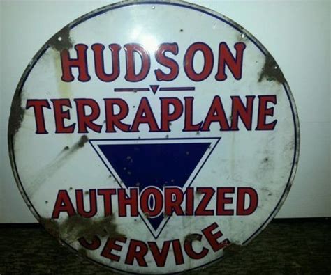 Hudson Terraplane Authorized Service Round Porcelain Sign Antique Porcelain Signs