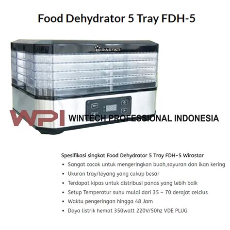 Jual Wirastar Fdh Food Dehydrator Tray Mesin Pengering Bahan