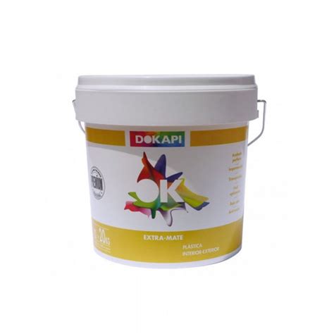 Pintura Plastica Int Ext Extra Mate Blanca Dokapi Blanco