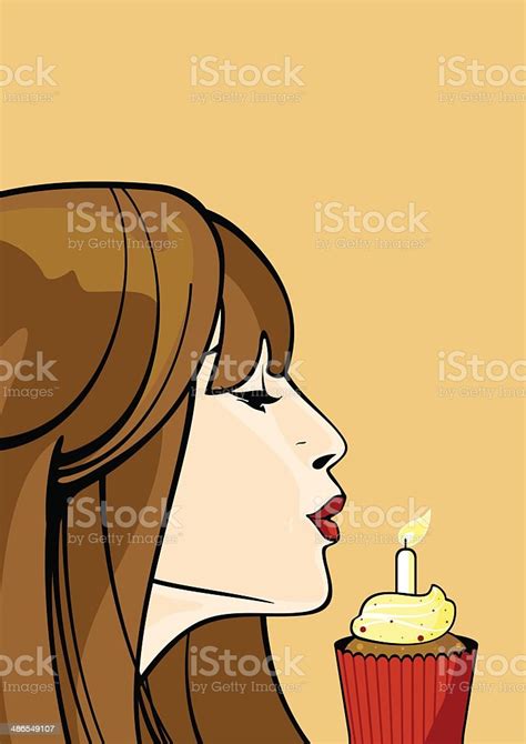 Birthday Cupcake Stock Illustration Download Image Now Birthday Candle Blowing Adult Istock