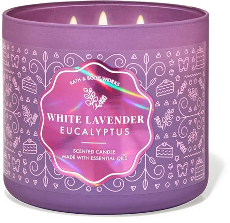 White Lavender Eucalyptus Wick Candle In Essential Candles