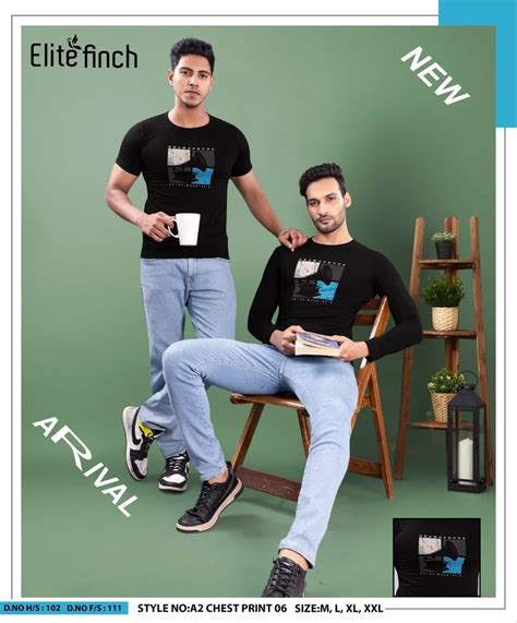 Printed Cotton Elite Finch Men Double Biowash T Shirts At Rs In