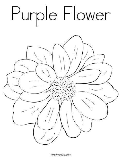 Purple Flower Coloring Page Twisty Noodle