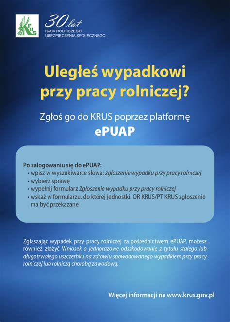 Zgłoszenie wypadku przy pracy rolniczej możliwe także przez ePUAP